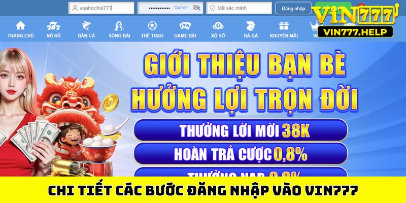 Chi tiết các bước đăng nhập vào Vin777