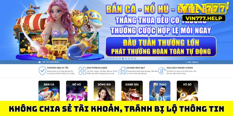 Không chia sẻ tài khoản, tránh bị lộ thông tin
